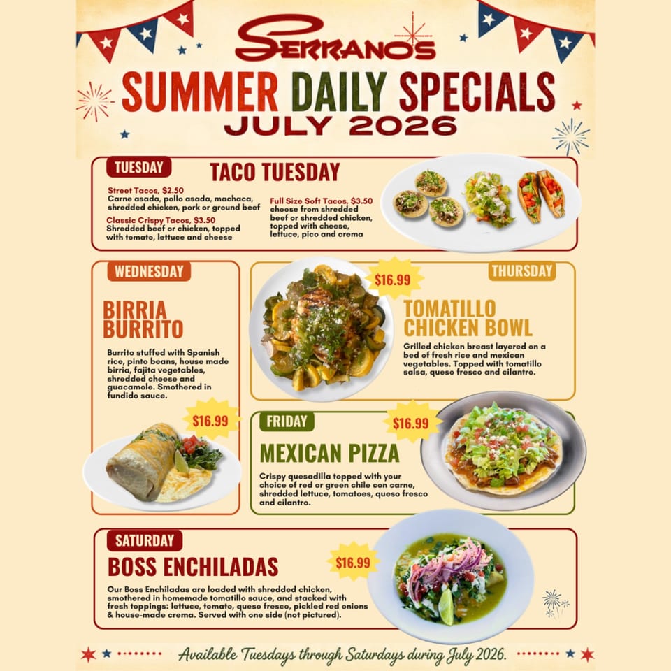 July Daily Specials!