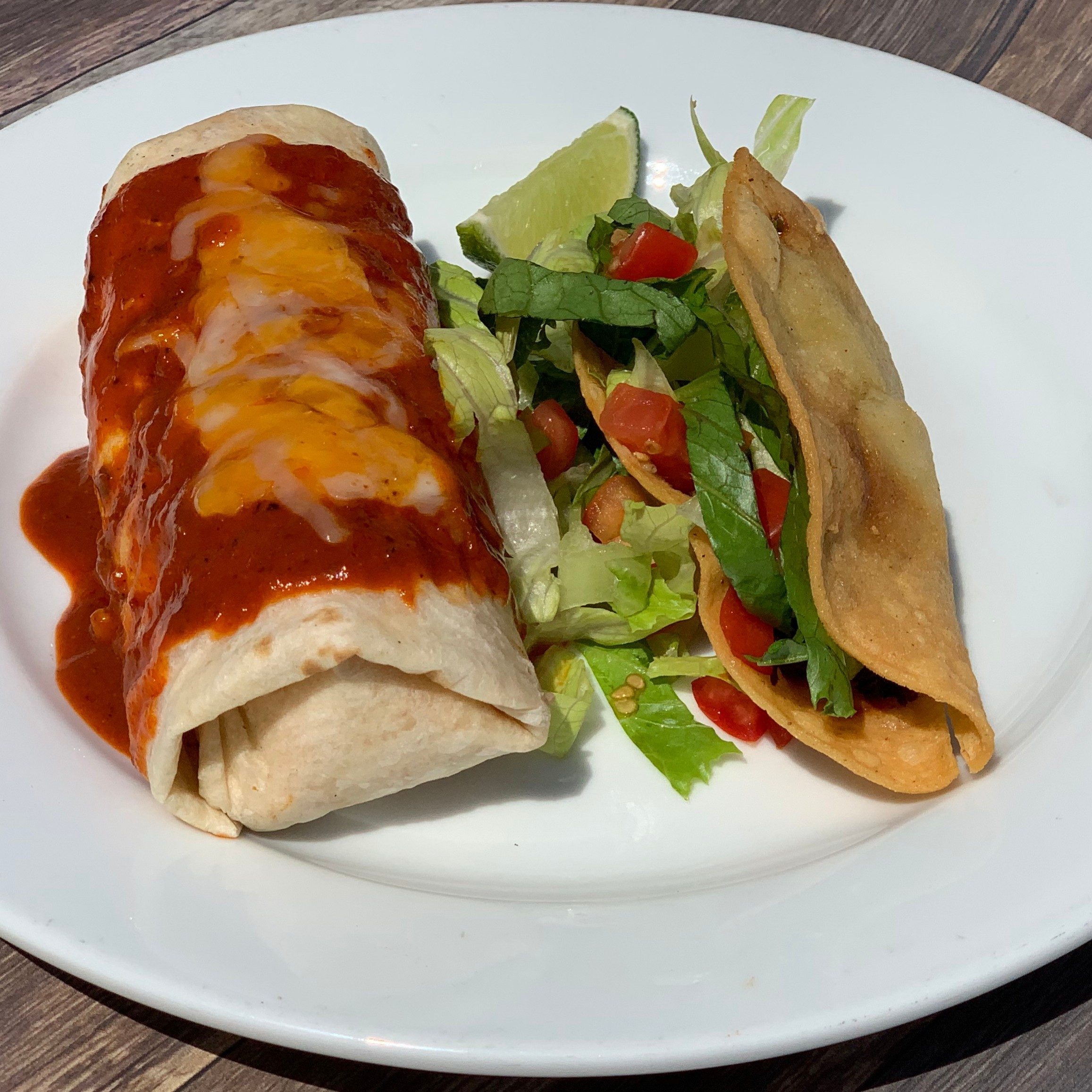 Bean & Cheese Burrito w/ Taco.