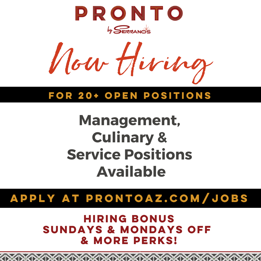 Pronto by Serrano's Fast Casual Mexican Restaurant Now Hiring Job Openings